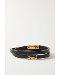 Saint Laurent - Opyum Leather And-Tone Bracelet - Lyst