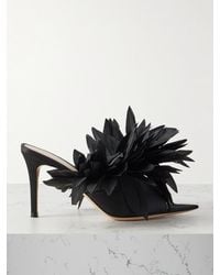 Gianvito Rossi - Mules En Satin À Franges Daniah 85 - Lyst
