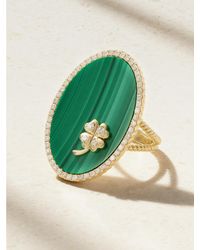 Yvonne Léon - Médaillon Trèfle 9-Karat, Malachite And Diamond Ring - Lyst