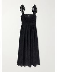 Matteau - Broderie Apron Broderie Anglaise Cotton Midi Dress - Lyst
