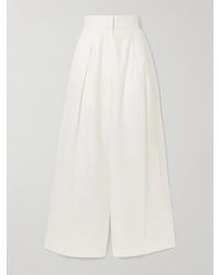ANDRES OTALORA - Kushi Pleated Linen Wide-Leg Pants - Lyst