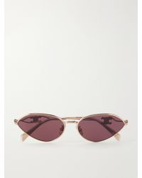 Celine - Wire 01 Oval-Frame-Tone Metal Sunglasses - Lyst