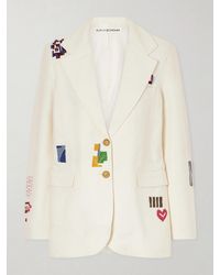 Alix Of Bohemia - Afternoon Abstract Tile Bead-Embellished Silk Blazer - Lyst