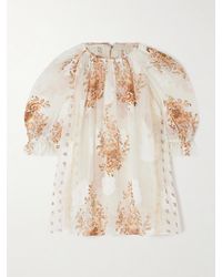 Ulla Johnson - Pippa Floral-Print Silk-Blend Crepon Jacquard Blouse - Lyst