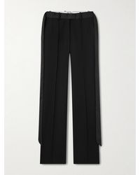 The Attico - Tie-Detailed Belted Wool-Twill Straight-Leg Pants - Lyst