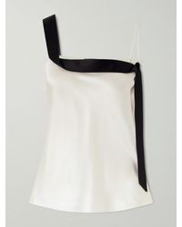 Tom Ford - Asymmetric Draped Two-Tone Silk-Satin Camisole - Lyst