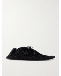 Christen - Hand Crochet Ballerina Leather-Trimmed Flats - Lyst