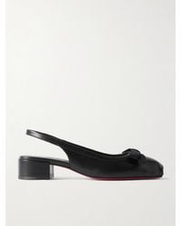 Christian Louboutin - Mamaflirt 30 Bow-Embellished Leather Slingback Pumps - Lyst