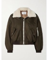 RE/DONE - Cropped Padded Faux Fur-Trimmed Shell Bomber Jacket - Lyst