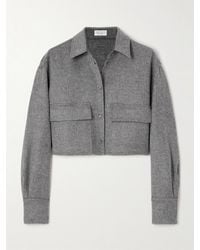 Brunello Cucinelli - Cropped Brushed-Wool Jacket - Lyst