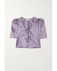 MaisonCléo + Net Sustain Agnès Silk Blouse And Hair Tie Set - Purple