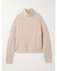 Nili Lotan - Fairiny Cable-Knit Brushed Cashmere And Silk-Blend Turtleneck Sweater - Lyst