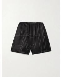 TOTEME - Embroidered Silk-Twill Shorts - Lyst