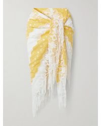 Miguelina - Paréo En Voile De Coton Et En Dentelle À Broderies Et À Franges Julia - Lyst
