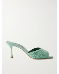 Manolo Blahnik - Pirua 70 Suede Mules - Lyst