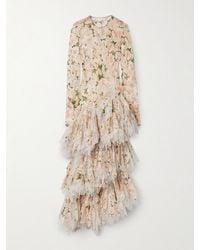 Zimmermann - Natura Asymmetric Tulle-Trimmed Floral-Print Linen And Silk-Blend Maxi Dress - Lyst