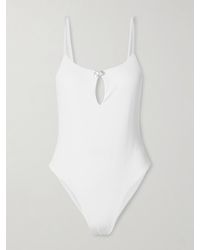 SARA CRISTINA - Pearl-Embellished Cutout Swimsuit - Lyst