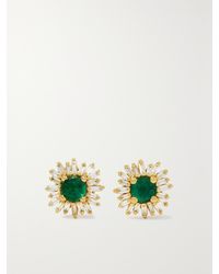 Suzanne Kalan - 18-Karat, Emerald And Diamond Earrings - Lyst