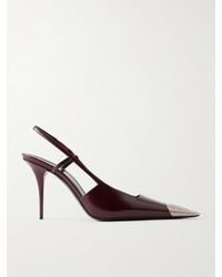 Saint Laurent - Jeanne Cassandre-Embossed Leather Slingback Pumps - Lyst