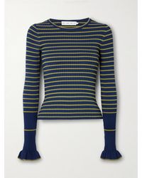 Proenza Schouler - Yasmine Striped Ribbed-Knit Sweater - Lyst