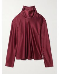 Leset - Barb Draped Satin Blouse - Lyst
