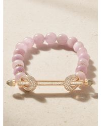 ANANYA - 18-Karat Rose Diamond Kunzite And Quartz Bracelet - Lyst