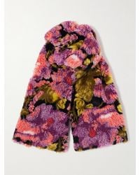Dries Van Noten - Floral-Print Plush Scarf - Lyst