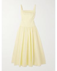 Aje. - Star Pleated Cotton-Poplin Midi Dress - Lyst