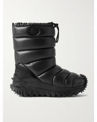 Moncler - Trailgrip Appliquéd Quilted Padded Glossed Leather-Trimmed Shell Snow Boots - Lyst