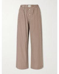 Comme Si - La Boxer Alta Striped Cotton-Poplin Wide-Leg Pants - Lyst