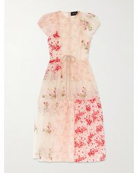 Simone Rocha - Sheer Patchwork Floral Midi Dress - Lyst