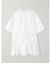 Alaïa - Mini-Robe En Popeline De Coton À Fronces - Lyst