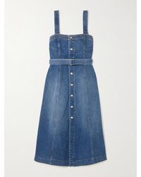 Jonathan Simkhai - Alba Belted Stretch-Denim Midi Dress - Lyst