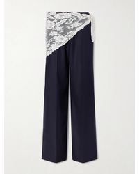 Sea - Fiora Tropical Wool-Blend Wide Leg Pants - Lyst