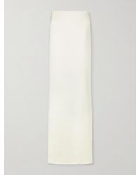 Colleen Allen - Lace-Trimmed Silk-Satin Maxi Skirt - Lyst