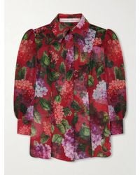 Carolina Herrera - Floral-Print Silk-Chiffon Blouse - Lyst