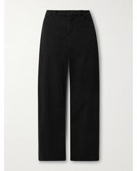 Nili Lotan - Tribeca Brushed Cotton-Blend Twill Barrel-Leg Pants - Lyst