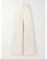 JOSEPH - Alanel Silk And Cotton-Blend Wide-Leg Pants - Lyst