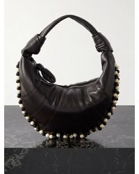 Lemaire - Mini Fortune Croissant Bead-Embellished Paneled Leather Shoulder Bag - Lyst