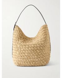 TOTEME - Leather-Trimmed Raffia Shoulder Bag - Lyst