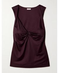 Dries Van Noten - Oberteil Aus Glänzendem Jersey Mit Twist-Details - Lyst