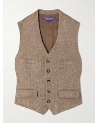 Ralph Lauren - Holland Weste Aus Leinen-Tweed Und Satin - Lyst