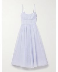 Zimmermann - Pleated Tulle Midi Dress - Lyst