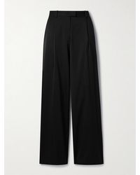 Another Tomorrow - Wool-Blend Wide-Leg Pants - Lyst