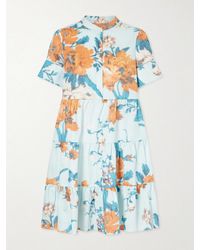 Erdem - Tiered Floral-Print Cotton Mini Dress - Lyst