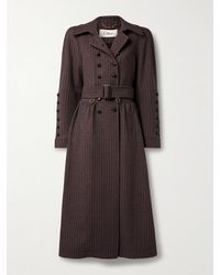 Chloé - Double-Breasted Belted Checked Wool-Blend Coat - Lyst