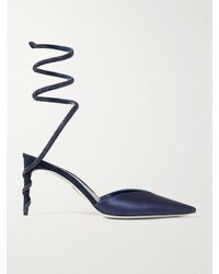 Rene Caovilla - Margot Crystal-Embellished Satin Point-Toe Pumps - Lyst