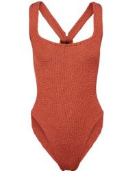 Hunza G Zora Seersucker Swimsuit - Red