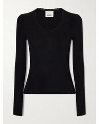 Isabel Marant - Selenie Scalloped Ribbed Silk And Cotton-Blend Sweater - Lyst