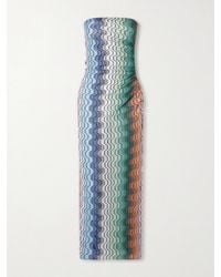 Missoni - Strapless Striped Metallic Crochet-Knit Coverup - Lyst